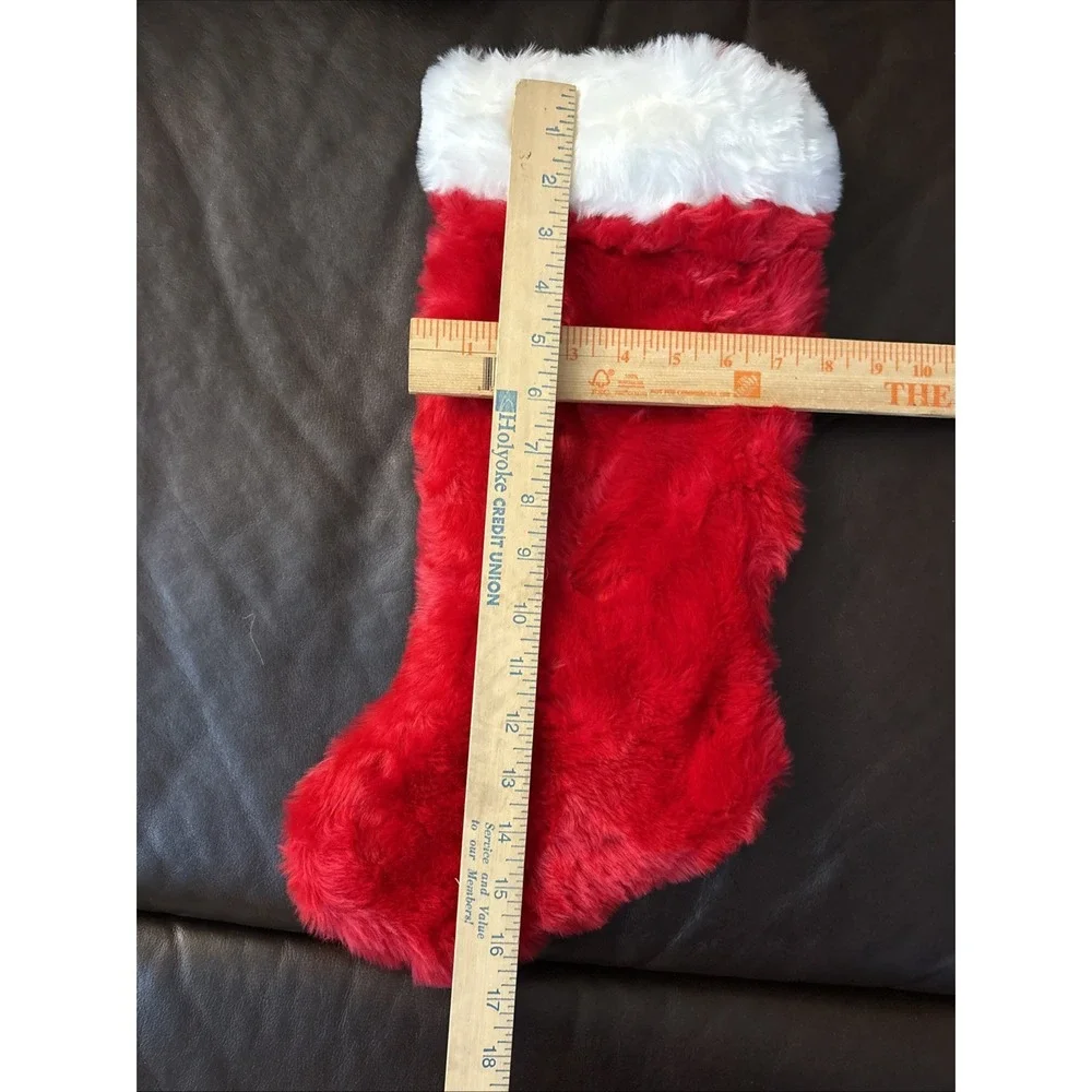 NEW RED CHRISTMAS STOCKING‎ WHITE FAUX FUR CUFF TARGET 17